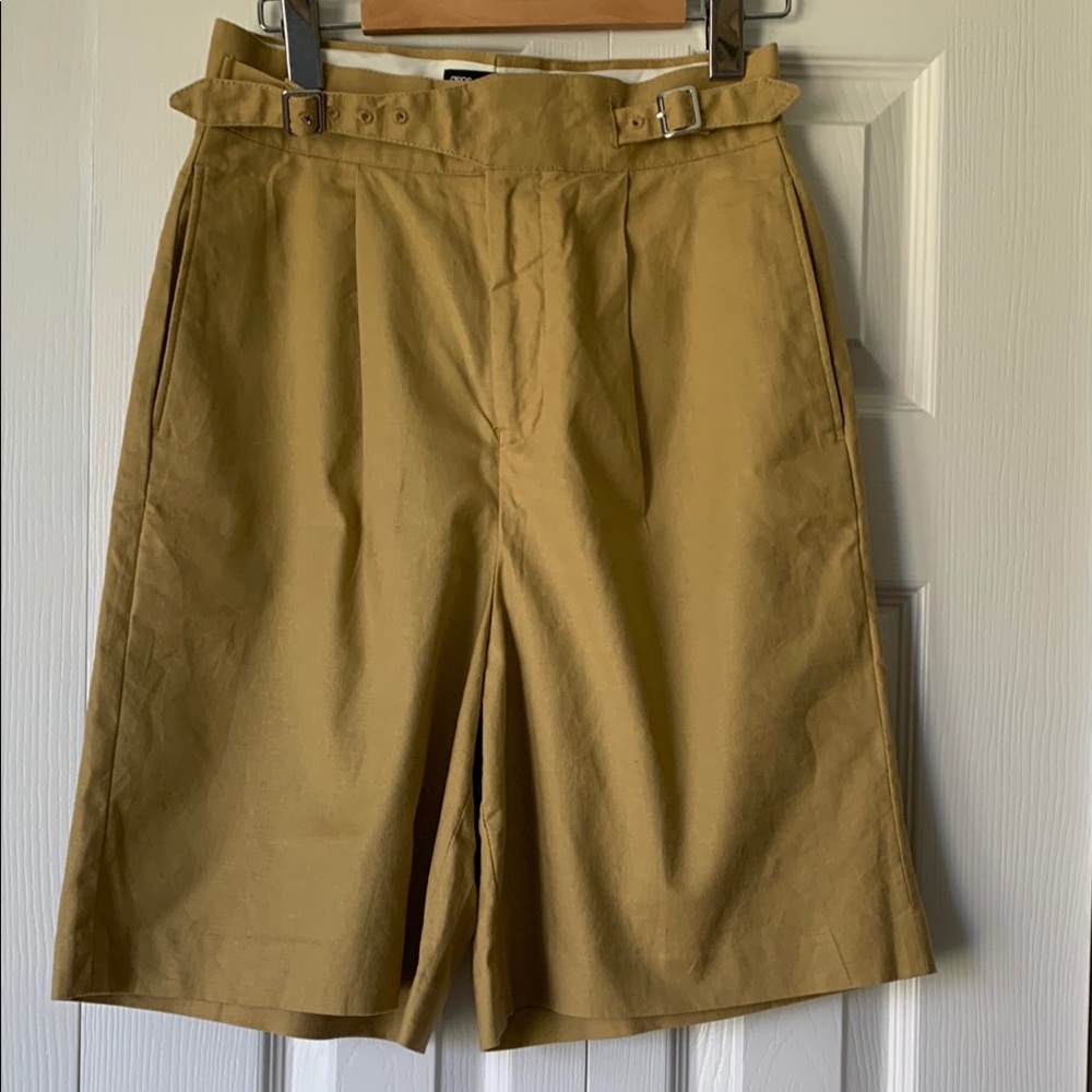 ASOS Bermuda Shorts Linen Blend Tan 28 Inch Waist Tan